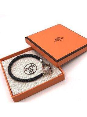 Hermes Bracelet Etrier Black Silver